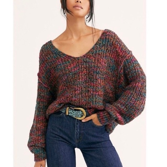 Free People Highland V-Neck Atlantis Combo— Large NWT - Picture 2 of 16